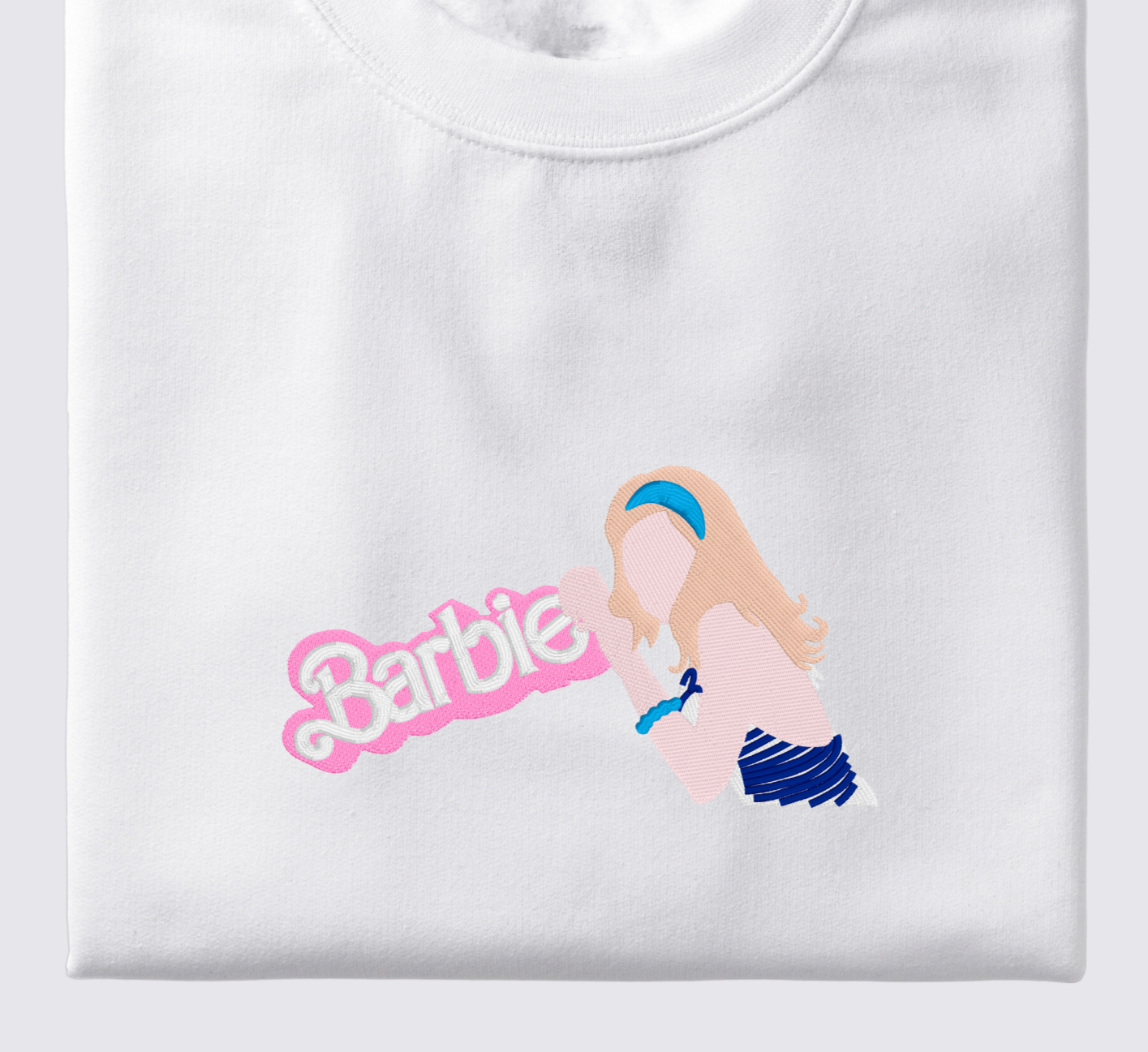 Little Girls Barbie Graphic Sweatshirt and Leggings - White