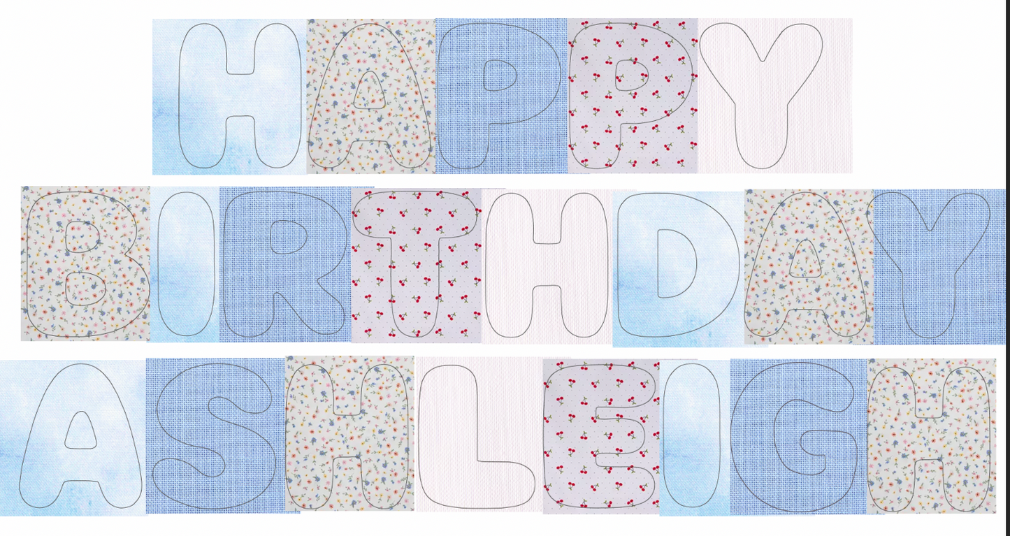 Fabric Happy Birthday Banner - Ashleigh