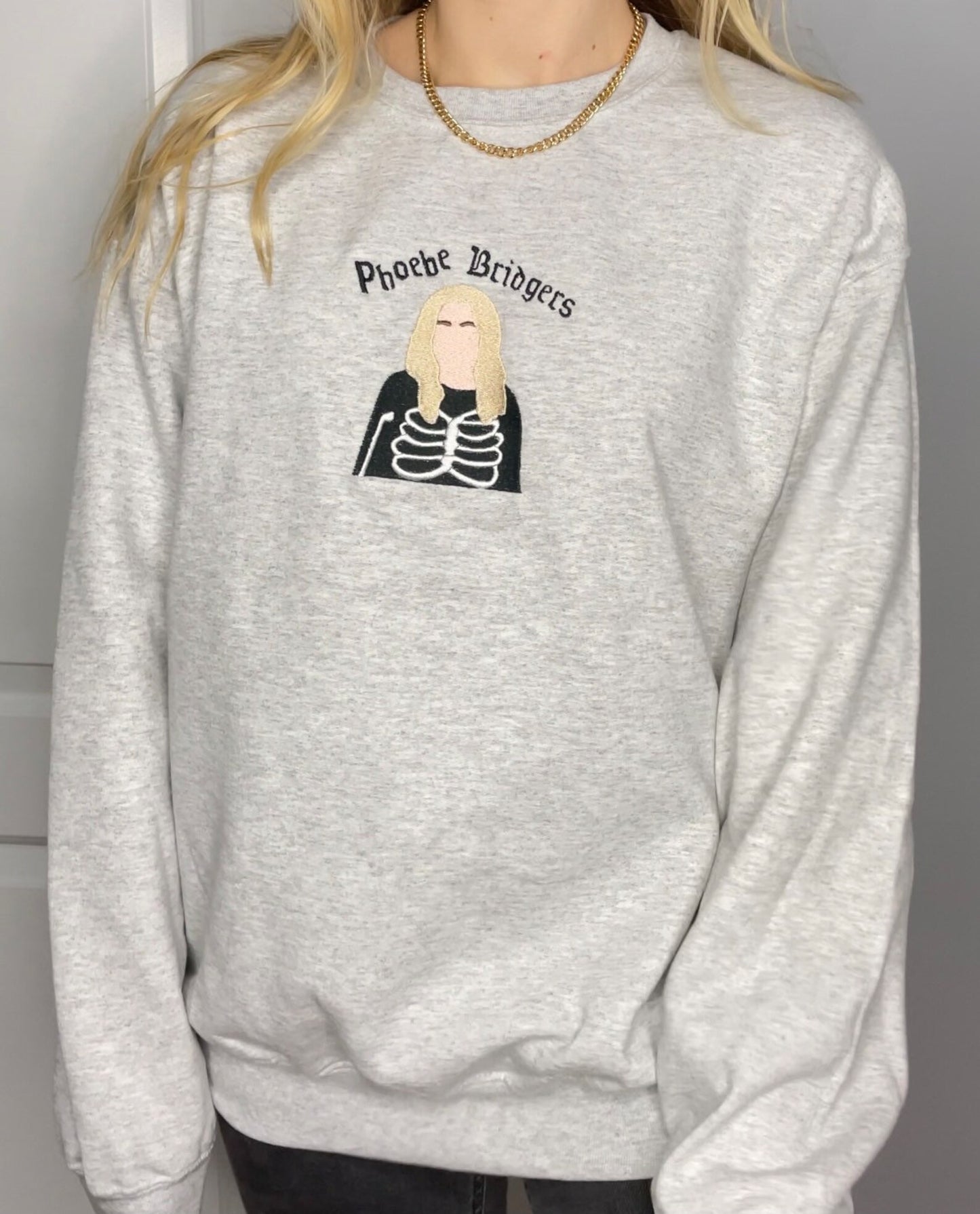 Phoebe Bridgers “Skeleton” Embroidered Crewneck