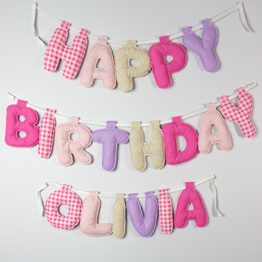 Fabric Happy Birthday Banner