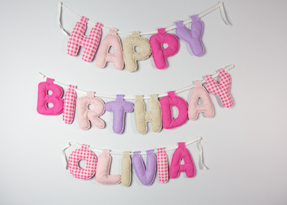 Fabric Happy Birthday Banner
