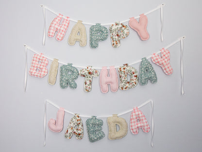 Fabric Happy Birthday Banner