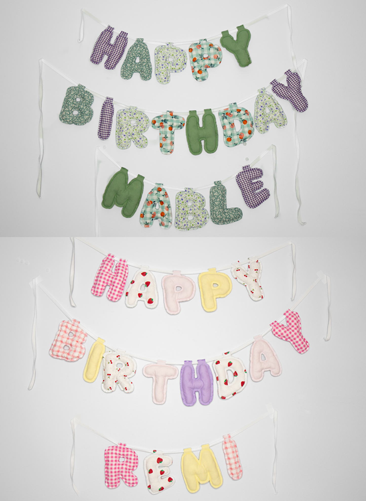 Fabric Happy Birthday Banner