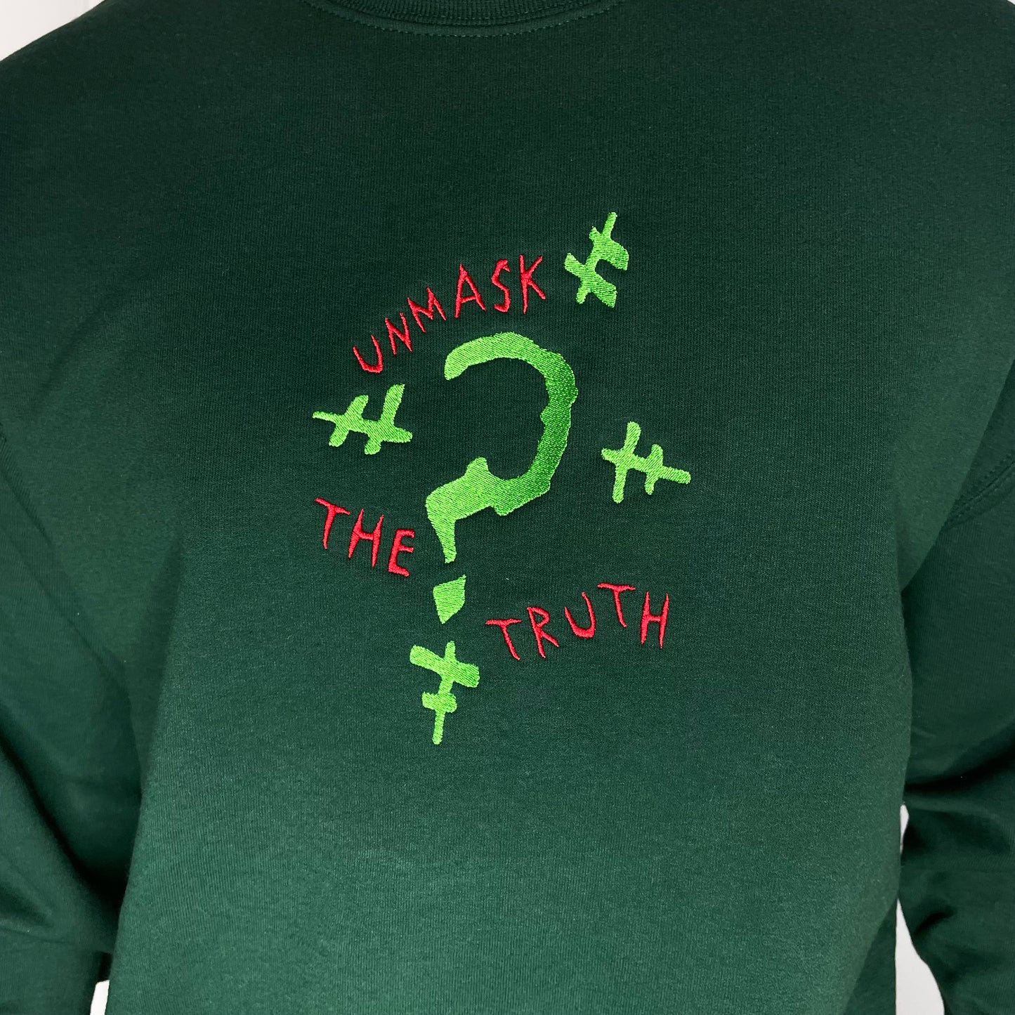 The Riddler "Unmask the Truth" Embroidered Crewneck