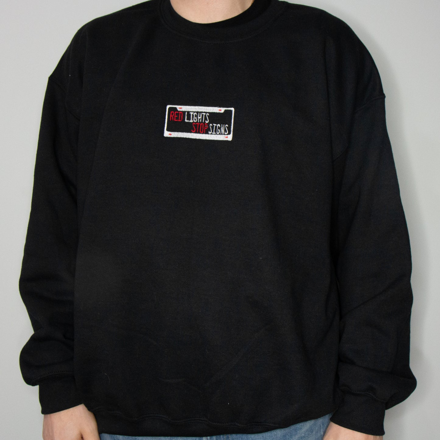 License Plate Embroidered Crewneck