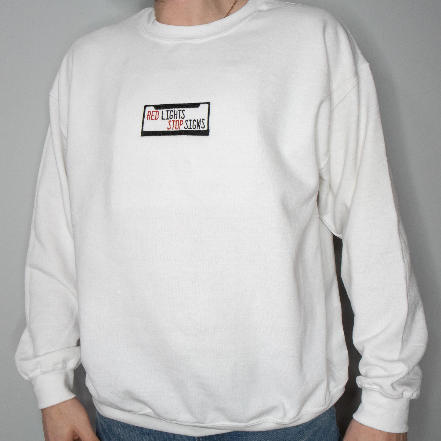 License Plate Embroidered Crewneck