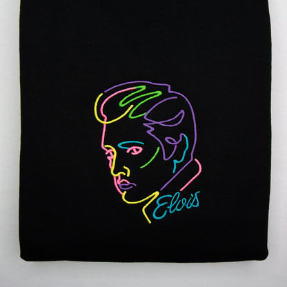 Elvis Presley Retro Embroidered Crewneck