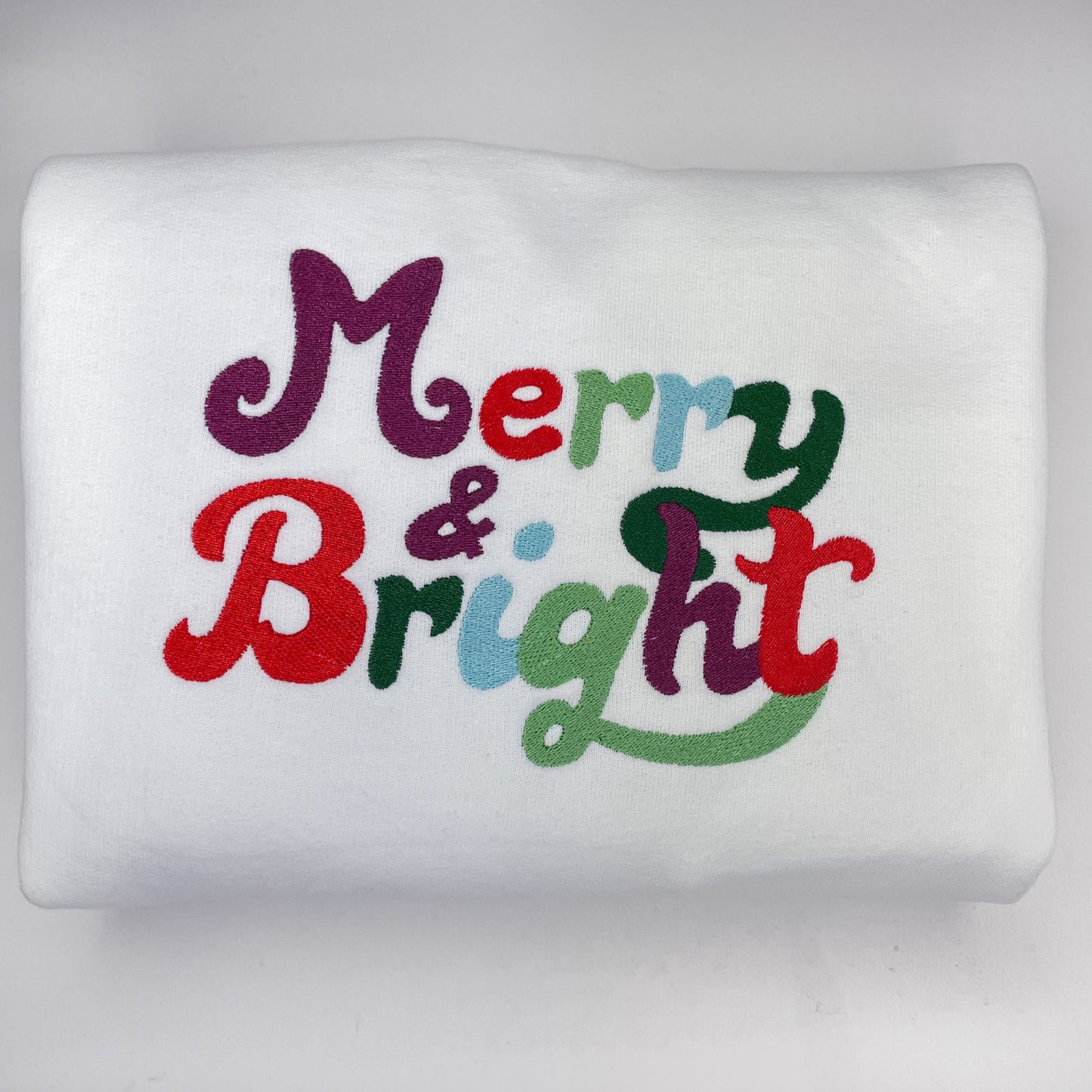Merry & Bright Holiday Embroidered Crewneck