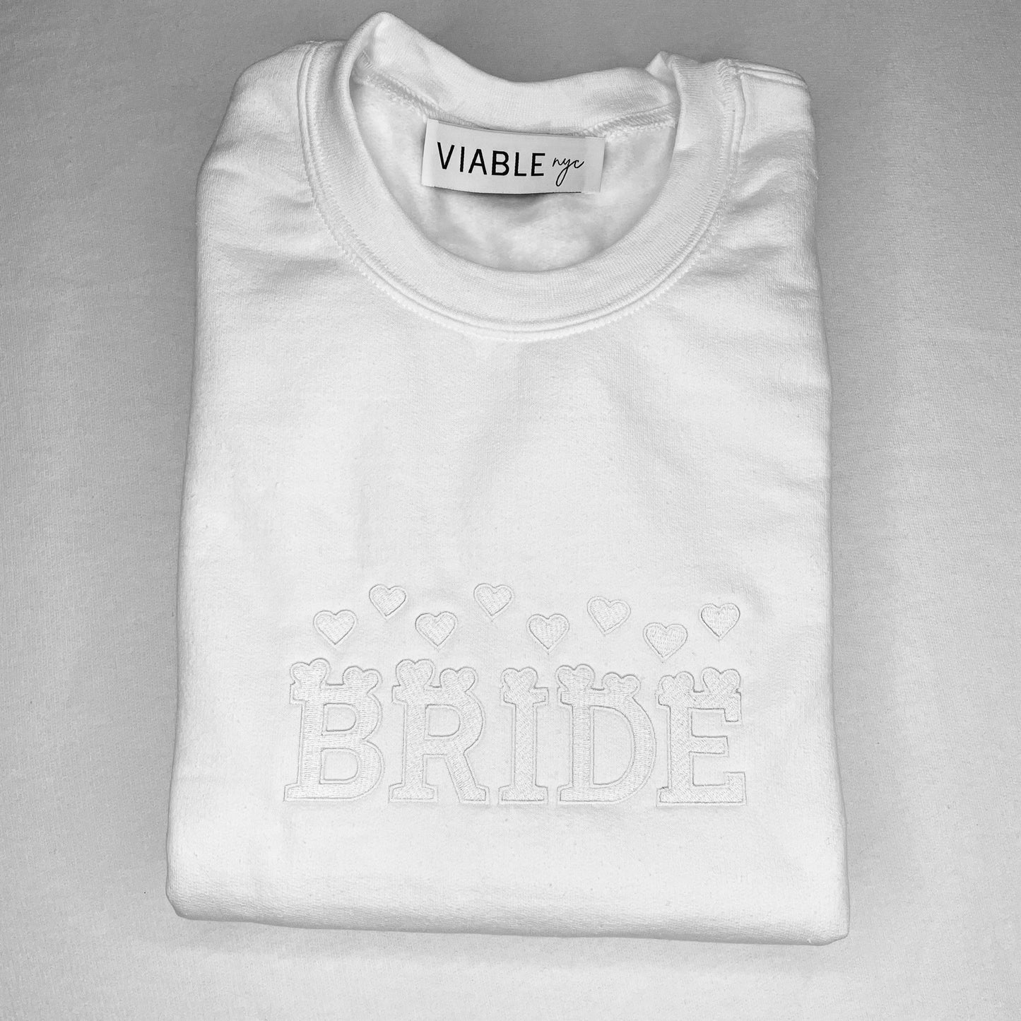 Hearts Bride Tone On Tone Crewneck