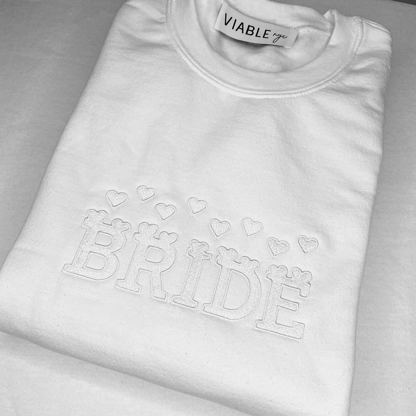 Hearts Bride Tone On Tone Crewneck