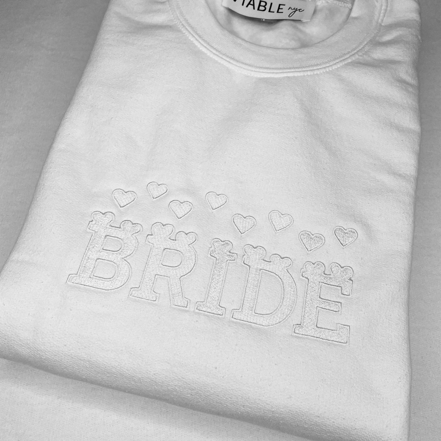 Hearts Bride Tone On Tone Crewneck