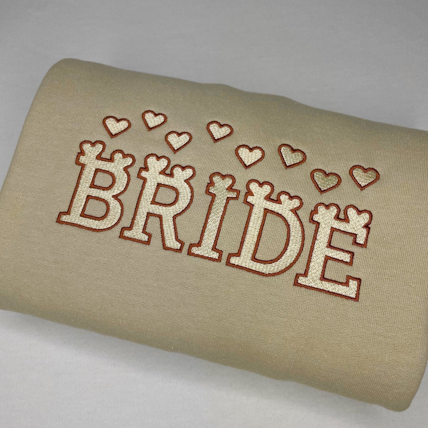 Hearts Bride Sand With Copper Outline Crewneck
