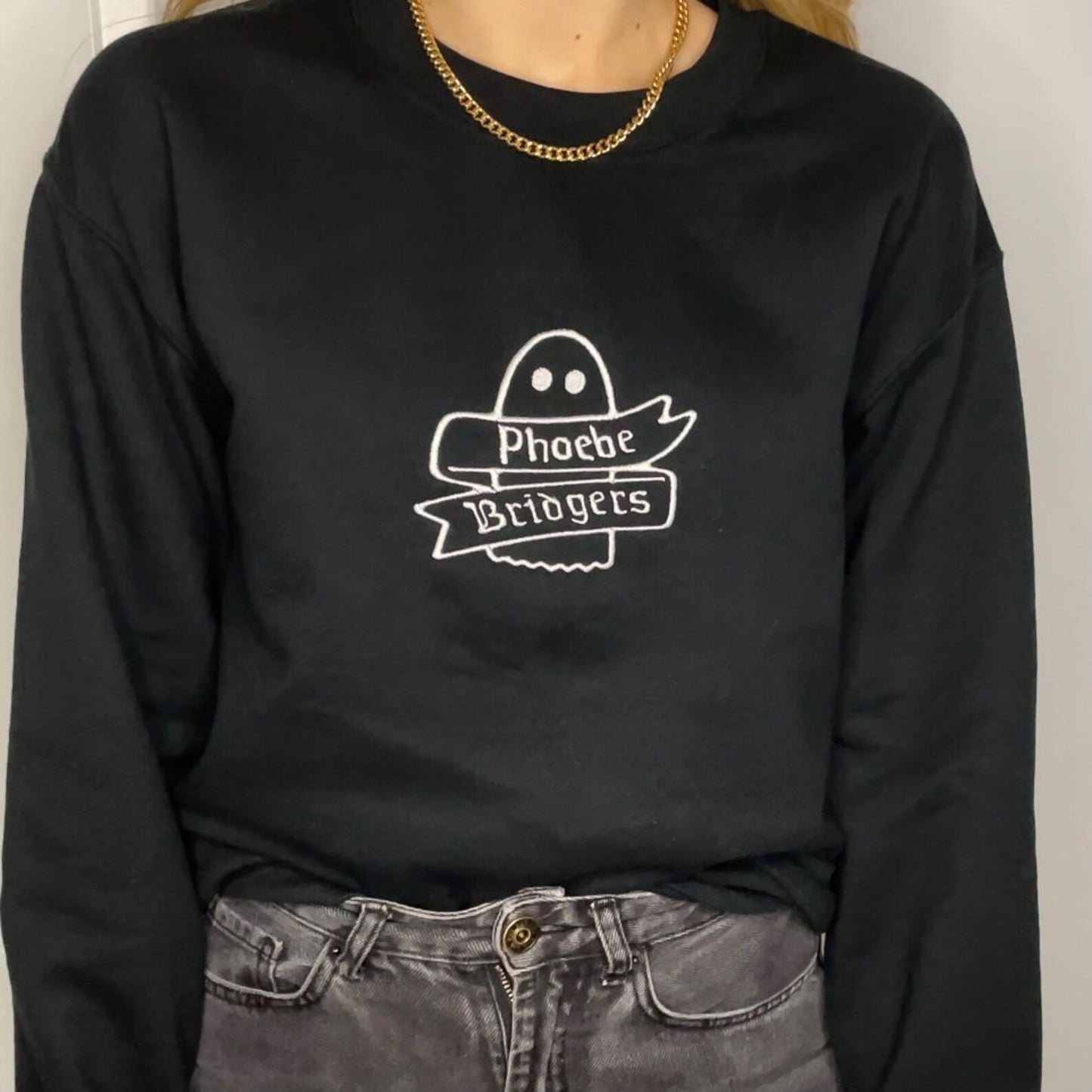 Phoebe Bridgers “Ghost” Embroidered Crewneck