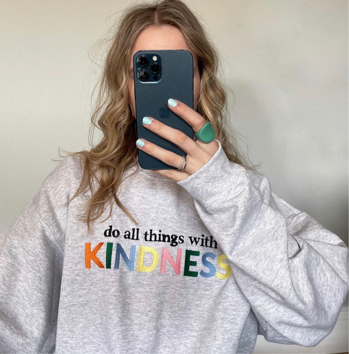 Do All Things With Kindness Embroidered Crewneck